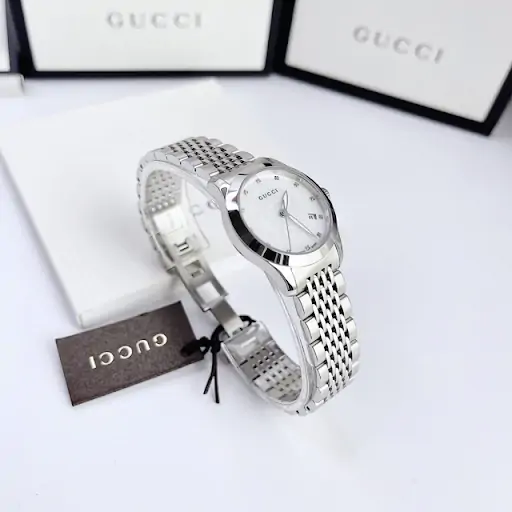 Đồng hồ Gucci nữ G - Timeless dây kim loại 